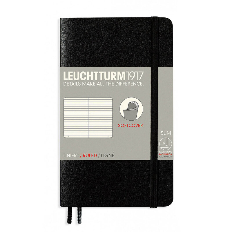 Anteckningsbok Leuchtturm1917 A6 Soft Soft Linjerad Black