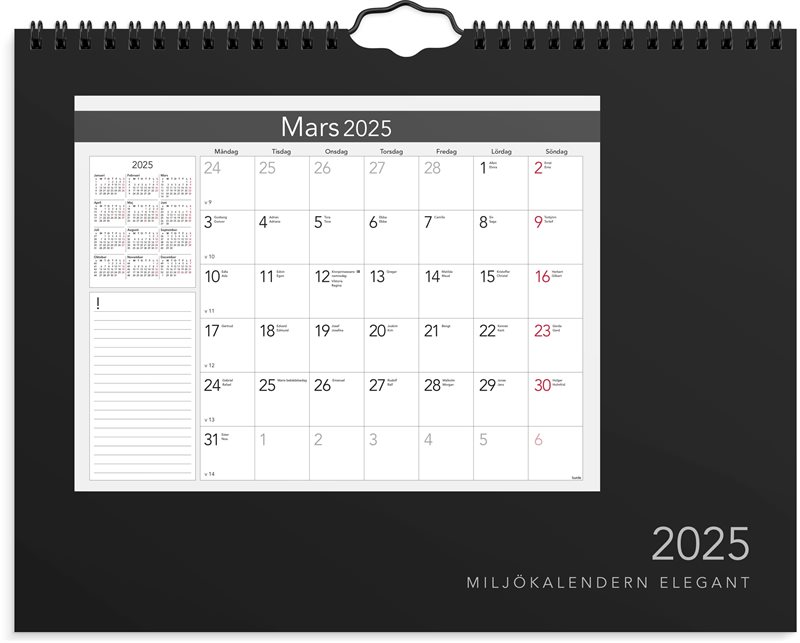 Väggkalender 2025 Miljökalendern Elegant