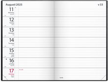 Kalender 2025 Fickagenda svart konstläder